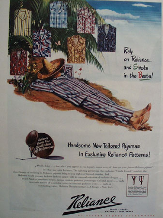 Reliance Sportswear Siesta Ad 1947