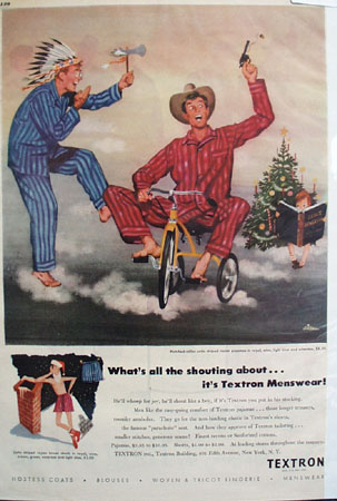 Textron Menswear Christmas Ad 1949
