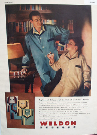 Weldon Pajamas Father And Son Ad 1948