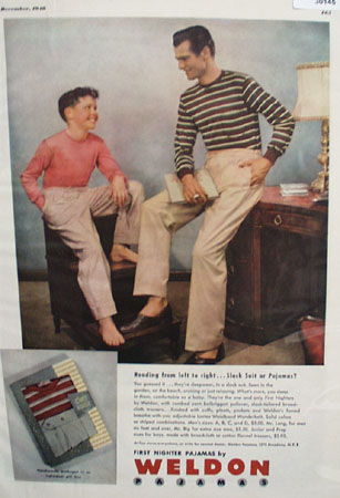 Weldon Pajamas Father Son Slack Suit Ad 1948
