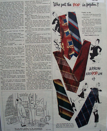 Arrow Tie Aropoplin Ad 1945