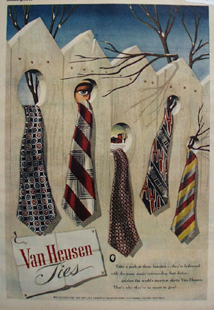 Van Heusen Ties Take A Peek Ad 1947