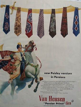 Van Heusen Paisley Versions Tie Ad 1950