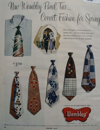 Wembley Ties Fashion For Spring Ad 1950
