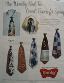 Wembley Ties Fashion For Spring Ad 1950