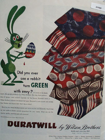 Duratwill Ties and Green Rabbit Ad 1946