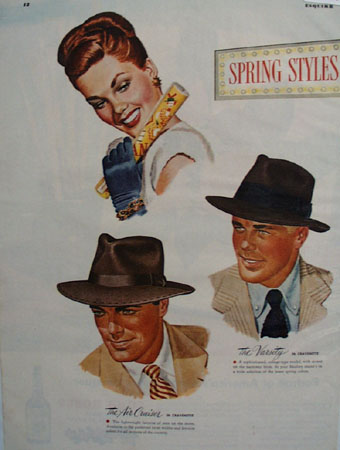 Mallory Hats For Men Ad 1947