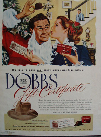 Dobbs Hat Christmas Ad 1947