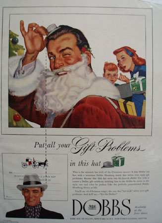 Dobbs Hats Christmas Ad 1948
