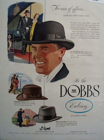 Dobbs Hats For Men of Affairs Ad 1948