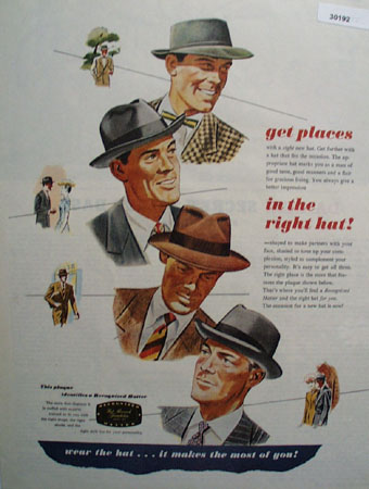 Get Places In The Right Hat Ad 1946