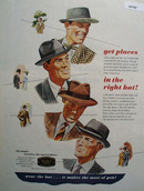 Get Places In The Right Hat Ad 1946