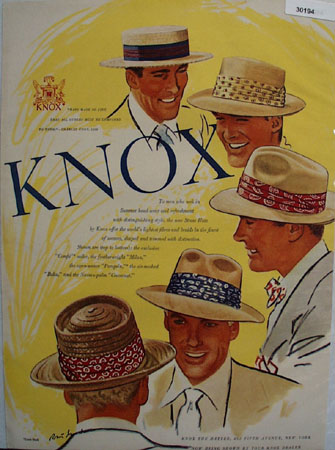 Knox Hats Cool Refreshment Ad 1948