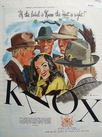 Knox Hat Knox Label Is Right Ad 1946
