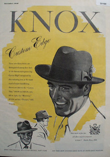 Knox Custom Edge Hat Ad 1948