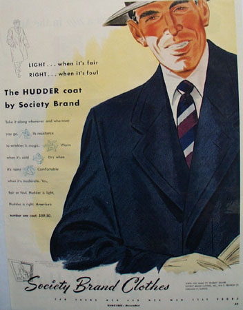 Society Brand Hudder Coat Ad 1949