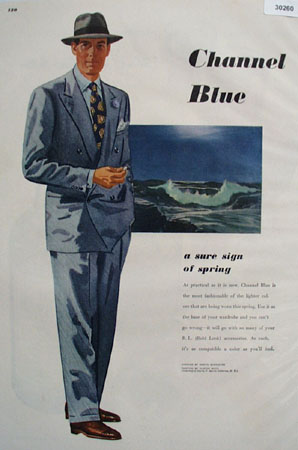 Channel Blue Drawing by Martin Burniston Ad 1948