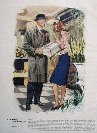 Man Mode And Manners Drawing by M Murley Ad 1947