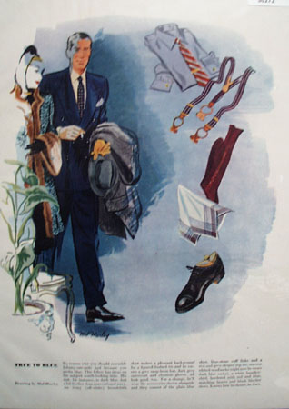 True To Blue Drawing by Mal Murley Ad 1948