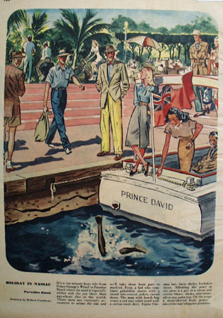 Holiday In Nassau Drawing by Robert Goodman Ad 1947