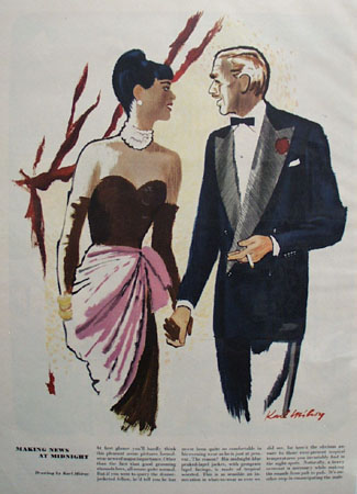 Making News Midnight Drawing by Karl Milroy Ad 1948