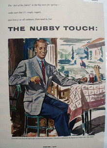 The Nubby Touch Man Sitting At Table Ad 1953