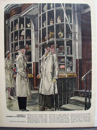 Londons Fashion Landmarks Drawing by Saalburg Ad 1947