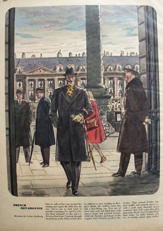 French Renaissance Drawing by L. Saalburg Ad 1947