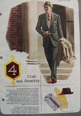 Club And Country Drawing by M Burniston Ad 1949