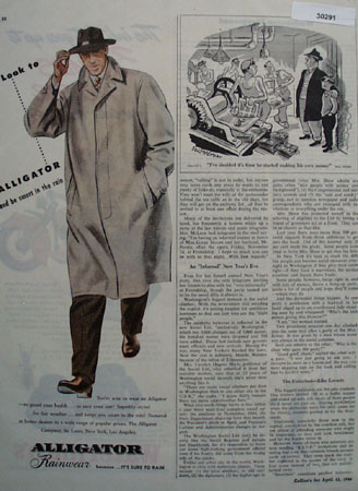 Alligator Rainwear Be Smart In The Rain Ad 1946