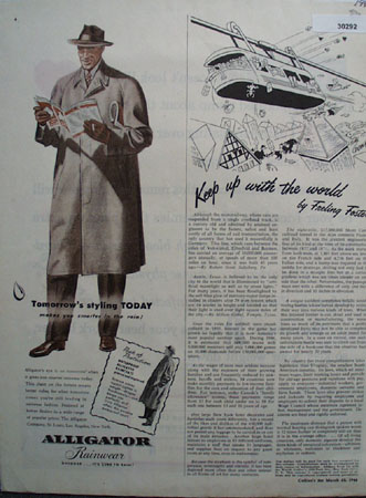 Alligator Rainwear Tomorrows Styling Today Ad 1946