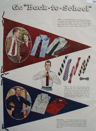 Arrow Shirts go Back to School Ad 1949