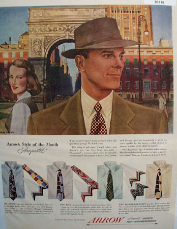 Arrow Shirts Style Of Month Arapastel Ad 1948