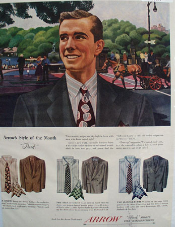 Arrow Shirts Style of Month Park Ad 1948