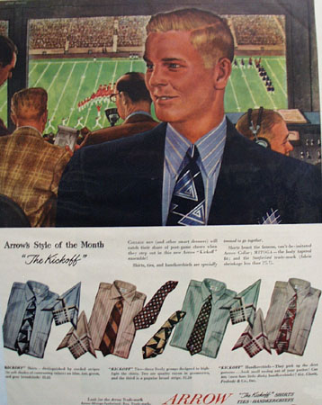 Arrow Shirts Style of Month The Kickoff Ad 1948