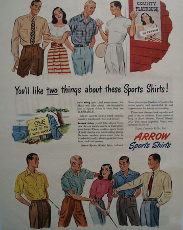 Arrow Shirts Folks At County Playhouse Ad 1947