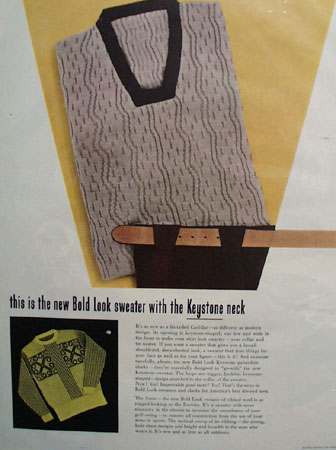Bold Look Sweater With Keystone Neck Ad 1948