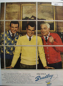 Bradley Mens Sweaters 3 Men in Window Ad 1947