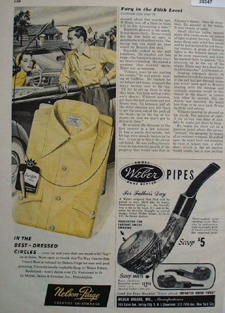 Nelson Paige Shirts Woman In Convertible Ad 1948