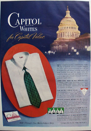 Pennington Shirt Co Capitol Whites Ad 1947