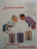 Van Heusen Shirts Get Across In Stripes Ad 1947