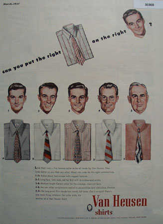 Van Heusen Shirt Put Right Shirt On Right Man Ad 1947