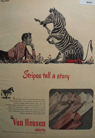 Van Heusen Shirts Stripes Tell A Story Ad 1947