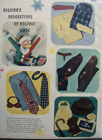 Esquires Suggestions of Holiday Gifts for Men Ad 1948