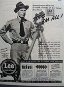 Lee Work Clothes Surveyor At Work Ad 1944