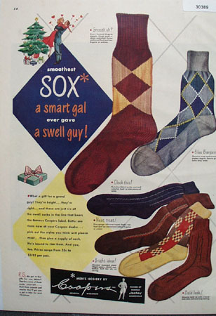 Coopers Mens Hosiery Christmas Ad 1948