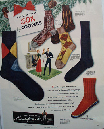Coopers Mens Hosiery Christmas Ad 1949