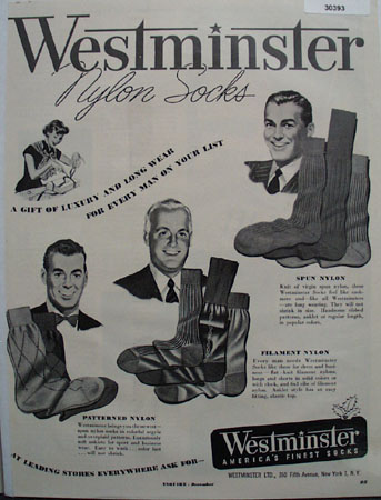 Westminster Nylon Socks Christmas Ad 1949