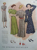 Ladies Spring Vacation Fashions Patterns Ad 1937