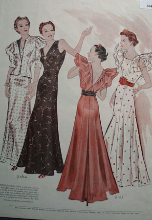Attention Calling Ladies Fashion Gowns Ad 1937